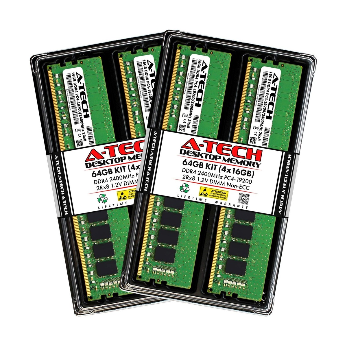 A-Tech 64GB (4x16GB) DDR4 2400 MHz UDIMM PC4-19200 (PC4 A-Tech 64GB (4x16GB) DDR4 2400 MHz UDIMM PC4-19200 (PC4