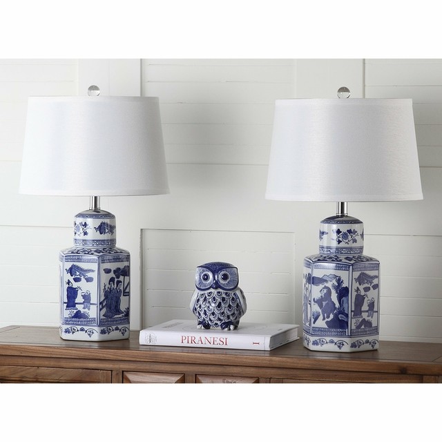safavieh blue and white lamp