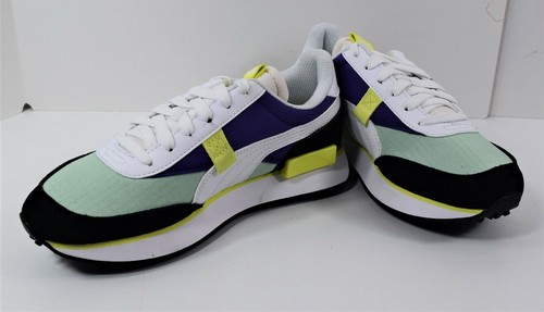 Puma Future Rider Play On Green And Purple Trainers Junior Sizes Brand New Ebay