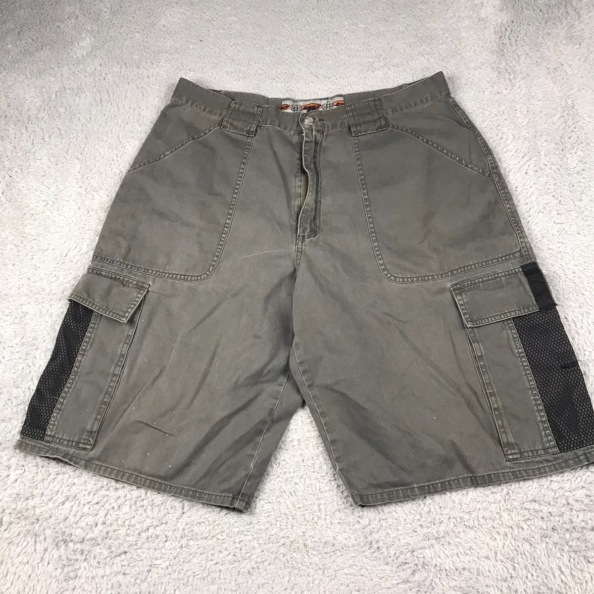 Zonz Shorts mens 38 Gray Jean Cargo Baggy Skater Vintage Y2K