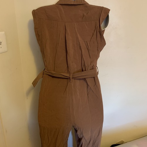 Zara Damen braun ärmellos mit Gürtel Overall Größe XS - Bild 5 von 8