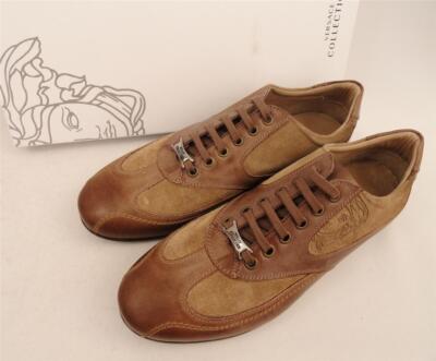 VERSACE Collection Medusa Brown Leather Trainers UK6 EU40 US7 Shoes Sneakers