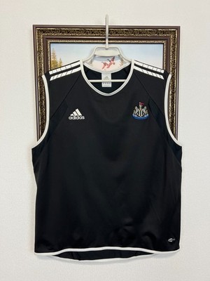 Vintage Adidas Newcastle United Football Train Half Shirt Vest Soccer Jersey L