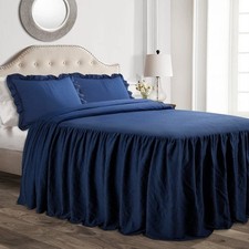 Lush Decor Ruffle Skirt Bedspread Set - 3-Piece Luxurious Farmhouse Bedding - El