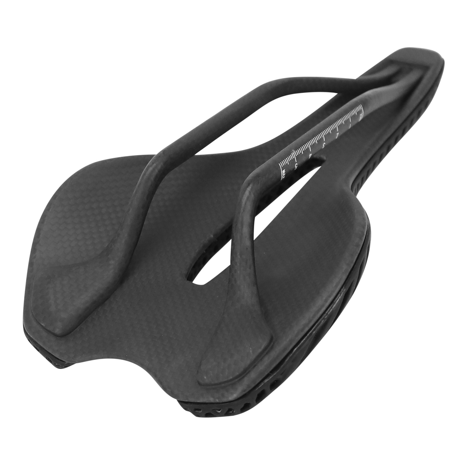 Selle 3D Carbon T803 noire ouverte 245x143 rails carbone poids 170g pour vélo