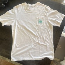 Vineyard Vines Boy's White Graphic Pocket T-Shirt Lighthouse 100 Cotton Size L