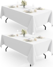 Rectangle Table Cloth 60" x 102" Durable Polyester Tablecloth Offers Reusable
