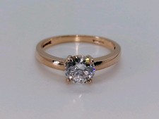 9ct Rose Gold Solitaire Engagement Ring Fully Hallmarked Size M 1/2