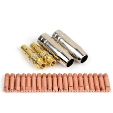 24PCS Mig Welding Nozzle Welder Torch Nozzles Consumables Gold Tip Holder Tip...