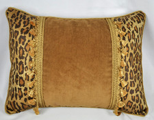 NEW Corded Pillow made w Ralph Lauren Venetian Court Leopard Sateen Fabric 20x15