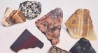 Orange Calcite - Chrysocolla Cuprite and Specular Hematite in Matrix - Cab Rough — photo 5