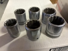 34 Drive Proto S-k New Britain 6 Piece 12 Point Socket Set Assorted Used 34 Drive Proto S-k New Britain 6 Piece 12 Point Socket Set Assorted Used