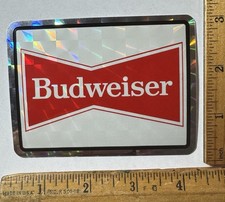 Vintage 1980s Budweiser Beer Logo Prism Decal Sticker Prismatic Vending Machine