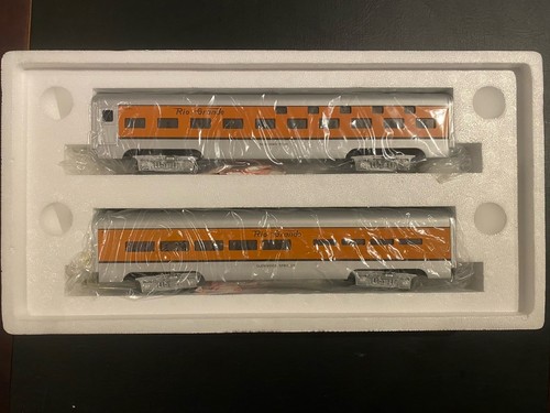 NOS MTH MT-6102 O Scale D&RGW 60' Aluminum Sleeper/Diner 2-Car Set Rio Grande - Picture 3 of 11