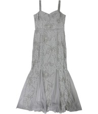 Ignite Evenings Womens Embellished Gown Dress, Grey, 8