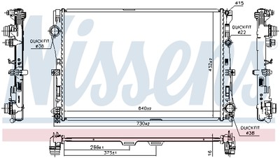 NISSENS 627029 Kühler, Motorkühlung für MERCEDES-BENZ