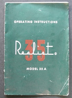 ANLEITUNG / INSTRUCTIONS FOR USE - REALIST 35 MODEL 35A - 1954 - MITTLERER ZUSTAND