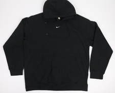Vintage Nike Pullover Hoodie Center Swoosh Men's L Large Black