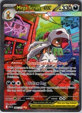 MEGA SCRAFTY EX 285/217 ASCENDED HEROES POKEMON HOLO NM