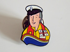 RNLI pin badge crew member grey hair