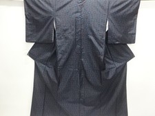 7715859: JAPANESE KIMONO / DORO OSHIMA TSUMUGI / WOVEN ABSTRACT KIKKO PATTERN