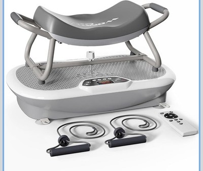 Wonder Core Rock N Fit 4D-Vibration Plate, LCD, Remote, Chair, 330 lb, Gray