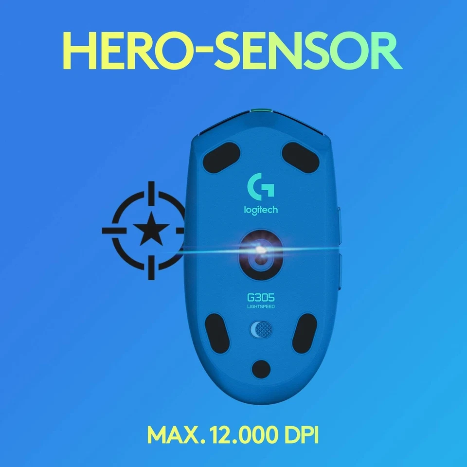 Logitech G305 LIGHTSPEED Wireless Gaming Mouse, HERO 12K Sensor, 12,000 DPI, Lig - Image 3 of 4