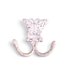 Butterfly Cast Iron Double Wall Hook Distressed Look 