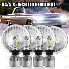 For Chevy Impala El Camino 4pcs 5.75 5 34 Led Headlights Hilo Sealed Beam