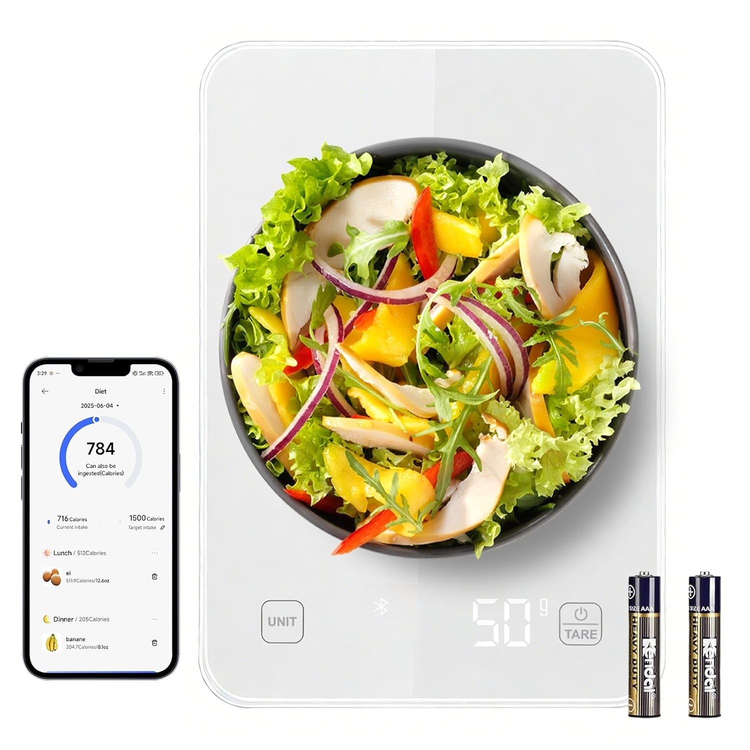 Balance de cuisine 10Kg connectée en inox brossé idéale pour réussir toutes vos pâtisseries