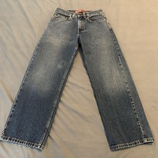 Levis 569 Jeans Youth 12 26x27 Blue Loose Baggy Straight Denim 100 Grunge