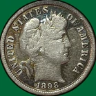 1898 Barber Dime Fine F Coin #33943