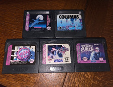 Lot of 5 Sega Game Gear Cartridges F-15 Strike Eagle Columns Poker NBA Baseball