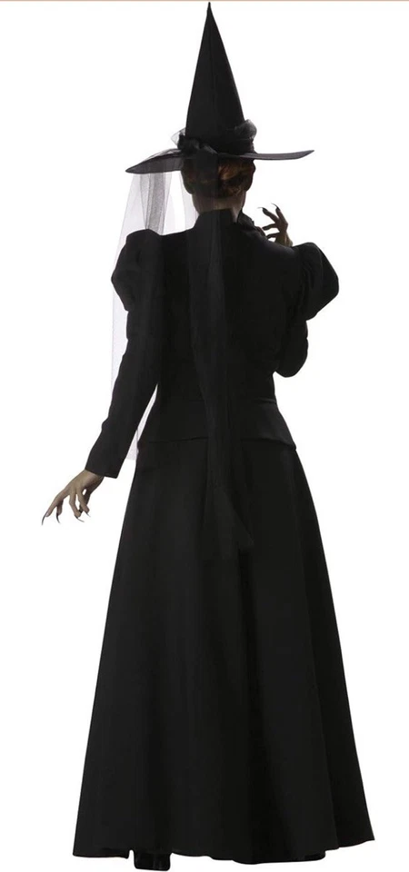 Disfraz de bruja talla grande bruja miserable para mujer talla grande, XX-grande negro Foto 4 de 4