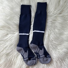 2 Pair Youth Adult Soccer Socks Unisex Knee High Team Sport Cushion Medium Blue