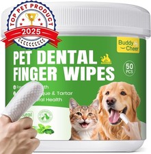 Pet Teeth Cleaning Wipes for Dogs  Cats, Dental 50 Ct, 2.Dental - Mint