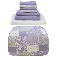Gold Coast 8 pc Bed in a Bag Wesley Ann Purple Patchwork Comforter Set, Full