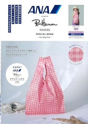 ANA Ron Herman Waikiki Eco Bag Pink BAGGU Nylon Palm Print Book Item