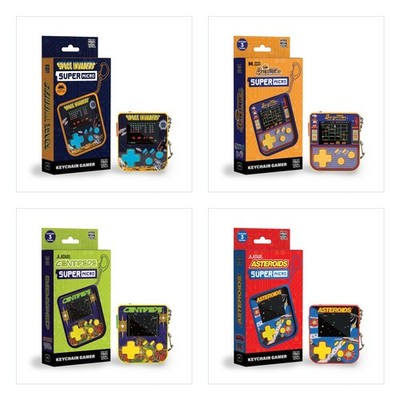 Blaze Super Micro Keychain Game Set Space Invaders Centipede Asteroids Burger