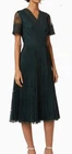 Ted Baker Sonyyia Wrap Dark Green Lace Midi Pleated Skirt Dress Size 4 UK 14