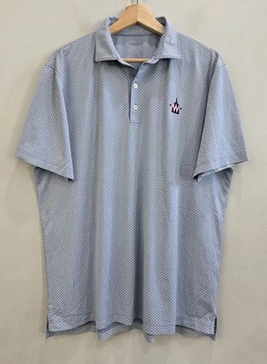 Washington Nationals Johnnie-O Men's Performance Blue Polo Shirt Size Large
