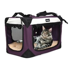 Collapsible Dog Travel Crate,Portable Soft-Sided Pet Carrier Extra Large Cat ...