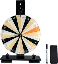Acrylic Spinning Prize Wheel with Stand 12 Inches 24 Slots Colors Tabletop, Dry