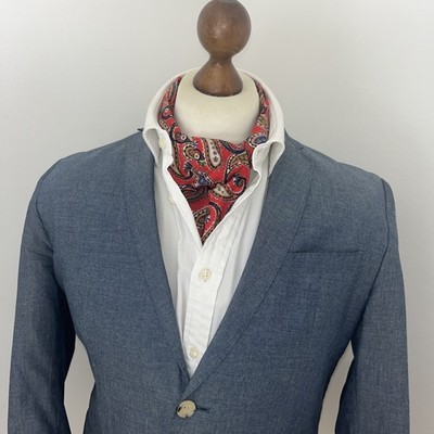 Stefano Conti Herren 40 Blazer leicht blau/chambray halb gefüttert Ellenbogen Patches