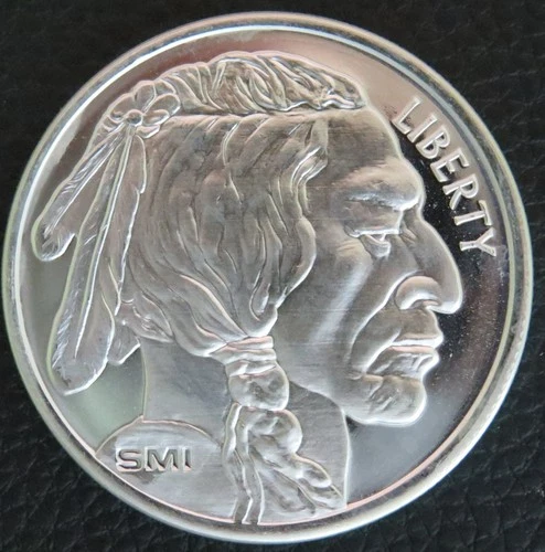 1 oz Silver Round 999 SMI Buffalo Coin Sunshine Mint SI Mark BU