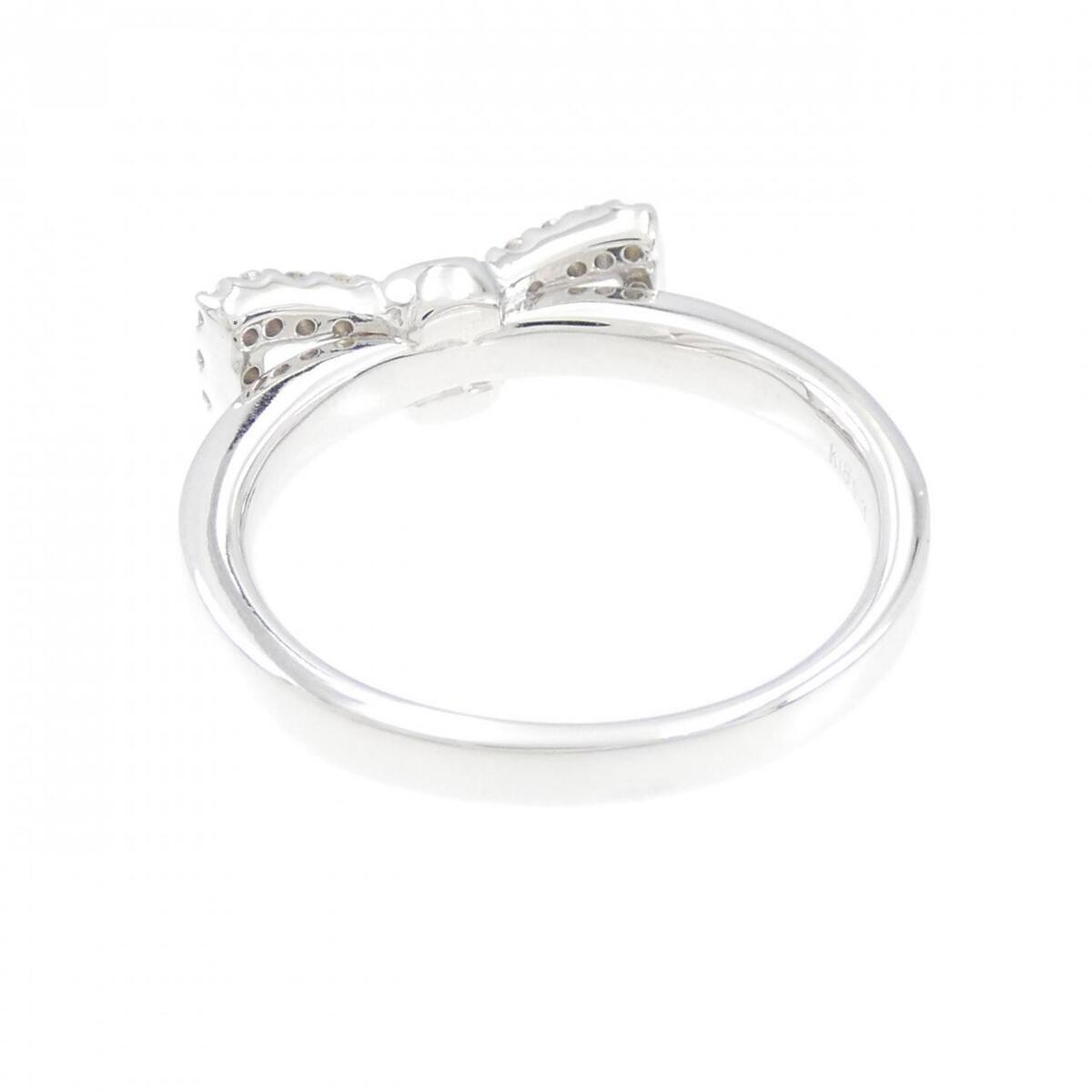 Authentic K18WG Ribbon Diamond Ring 0.20CT #260-003-149-1068 Authentic K18WG Ribbon Diamond Ring 0.20CT #260-003-149-1068
