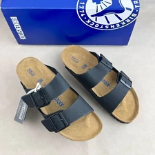 Birkenstock Arizona Black Birko-Flor buckles Sandals - Narrow/Wide