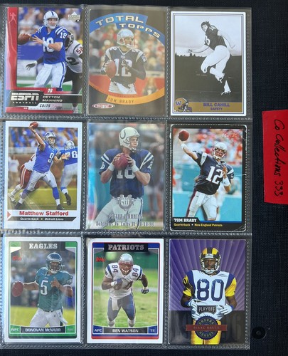 Lote de tarjetas de fútbol americano de 1980-principios de 2010 más de 300 leyendas, novatos, parches y más - Imagen 2 de 5