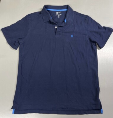 Izod Mens Advantage Performance Natural Stretch Polo Shirt XL SS - Navy Blue
