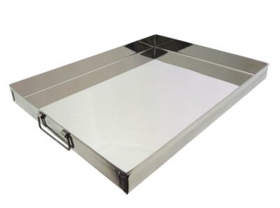 HERDBACKBLECH 1 Griff IB EDELSTAHL 3,5 cm hoch Kuchenblech Pizzablech Ofenblech